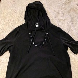 Hooded Keyhole Tunic Tee